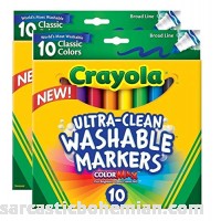 Crayola Ultraclean Broadline Classic Washable Markers 10 Count Pack of 2
